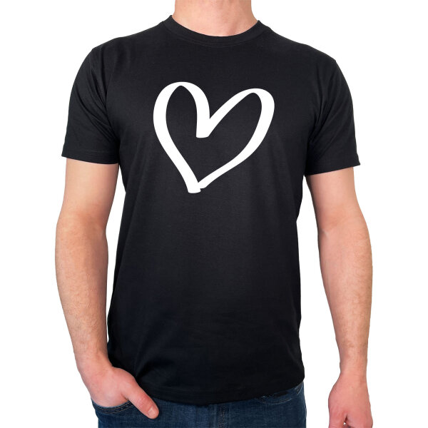Herren T-Shirt Herz Heart Größe S-3XL