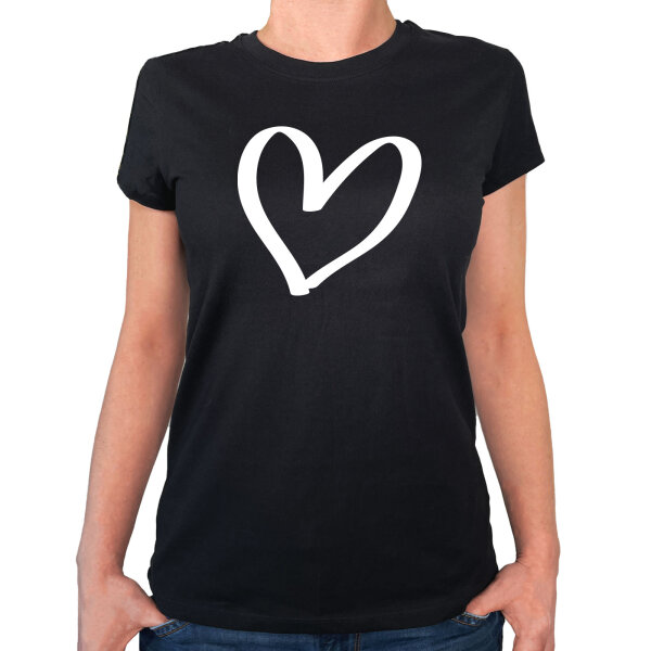 Damen T-Shirt Herz Heart Größe XS-XXL