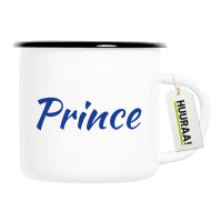 Emaille Tasse Prince Schriftzug 300ml Vintage Emaille Becher