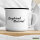 Emaille Tasse Boyfriend Material Schriftzug 300ml Vintage Emaille Becher
