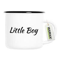 Emaille Tasse Little Boy Schriftzug 300ml Vintage Emaille Becher