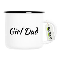 Emaille Tasse Girl Dad Schriftzug 300ml Vintage Emaille Becher
