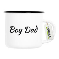 Emaille Tasse Boy Dad Schriftzug 300ml Vintage Emaille Becher