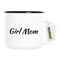 Emaille Tasse Girl Mom Schriftzug 300ml Vintage Emaille...