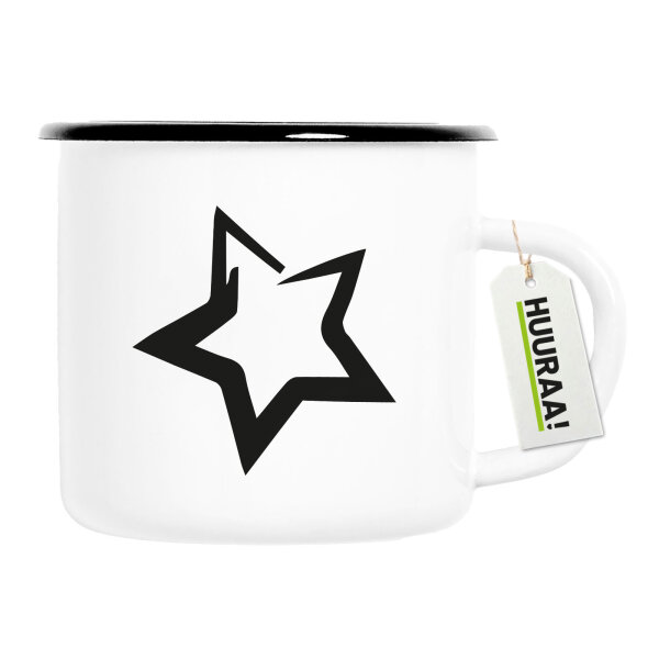 Emaille Tasse Stern Star 300ml Vintage Emaille Becher