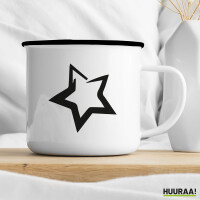 Emaille Tasse Stern Star 300ml Vintage Emaille Becher