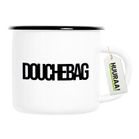 Emaille Tasse Douchebag Schriftzug 300ml Vintage Emaille Becher