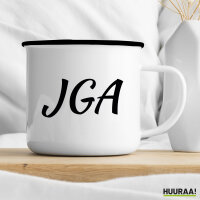 Emaille Tasse JGA Junggesellenabschied 300ml Vintage Emaille Becher