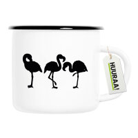 Emaille Tasse Flamingos Silhouette 300ml Vintage Emaille...