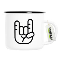 Emaille Tasse Pommesgabel Hand 300ml Vintage Emaille Becher