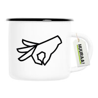 Emaille Tasse Reingeguckt Hand 300ml Vintage Emaille Becher