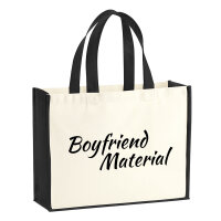 Jutetasche Boyfriend Material Schriftzug 21 Liter Black
