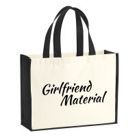 Jutetasche Girlfriend Material Schriftzug 21 Liter Black
