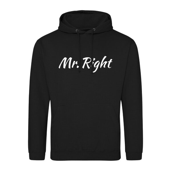 Unisex Hoodie Mr. Right Schriftzug Größe S-3XL