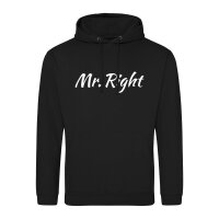 Unisex Hoodie Mr. Right Schriftzug Größe S-3XL