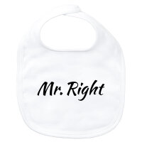 Baby Lätzchen Mr. Right Schriftzug