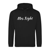 Unisex Hoodie Mrs. Right Schriftzug Größe S-3XL