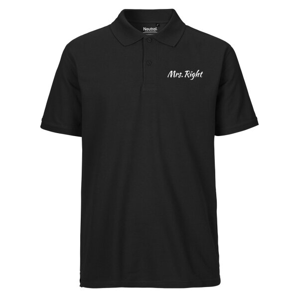 Herren Polo Shirt Mrs. Right Schriftzug Größe S-3XL