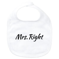 Baby Lätzchen Mrs. Right Schriftzug