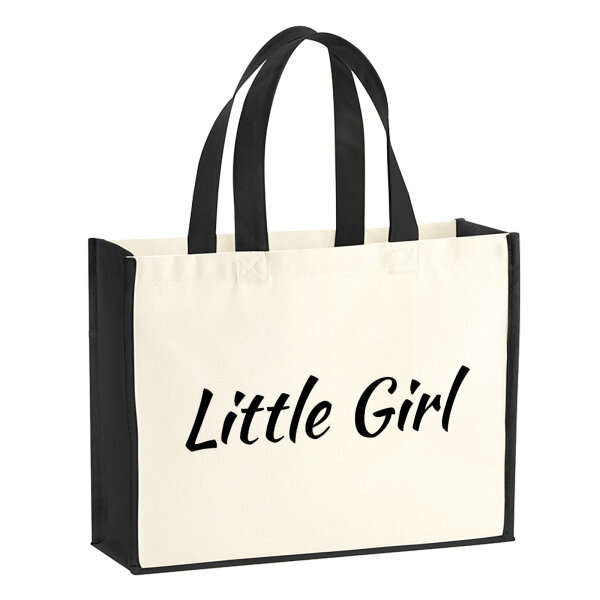 Jutetasche Little Girl Schriftzug 21 Liter Black