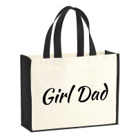 Jutetasche Girl Dad Schriftzug 21 Liter Black