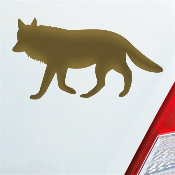 Autoaufkleber Wolf Wulf Tier  Gold ca. 18x10cm