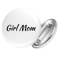 Button Girl Mom Schriftzug