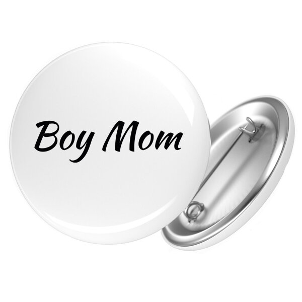 Button Boy Mom Schriftzug