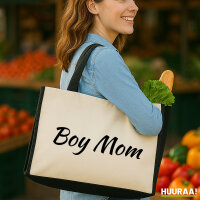 Jutetasche Boy Mom Schriftzug 21 Liter Black