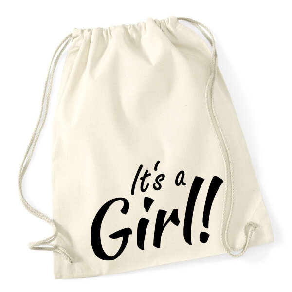 Turnbeutel It`s a Girl! Schriftzug 12 Liter