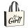 Jutetasche It`s a Girl! Schriftzug 21 Liter Black