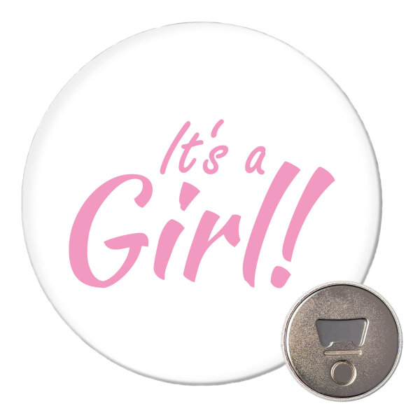 Magnet It`s a Girl! Schriftzug 59mm Kühlschrankmagnet Flaschenöffner