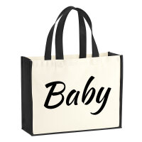 Jutetasche Baby Schriftzug 21 Liter Black