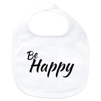 Baby Lätzchen Be Happy Schriftzug Klettverschluss