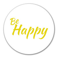 Aufkleber Be Happy Schriftzug 10cm Sticker