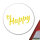 Aufkleber Be Happy Schriftzug 10cm Sticker