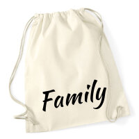 Turnbeutel Family Schriftzug 12 Liter