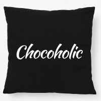 Kissen Chocoholic Schriftzug 40x40cm