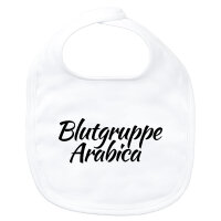 Baby Lätzchen Blutgruppe Arabica Schriftzug...