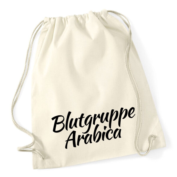 Turnbeutel Blutgruppe Arabica Schriftzug 12 Liter