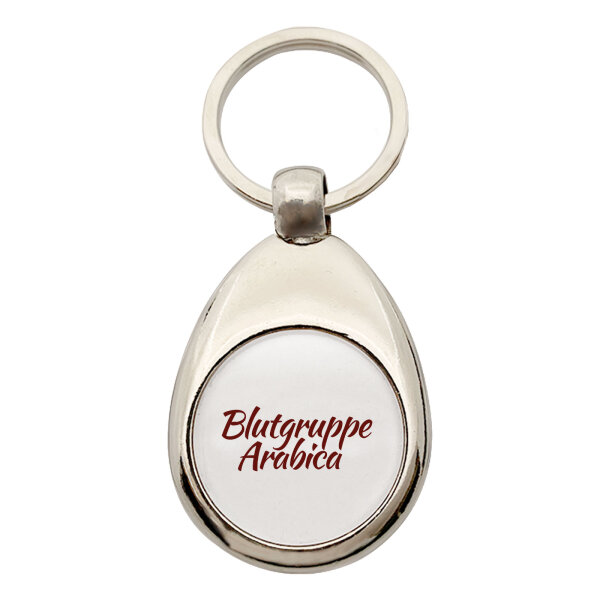Schlüsselanhänger Blutgruppe Arabica Schriftzug