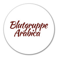 Aufkleber Blutgruppe Arabica Schriftzug 10cm Sticker