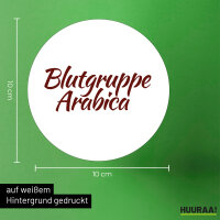Aufkleber Blutgruppe Arabica Schriftzug 10cm Sticker