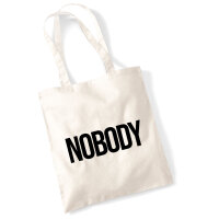 Jutebeutel Nobody Schriftzug 10 Liter