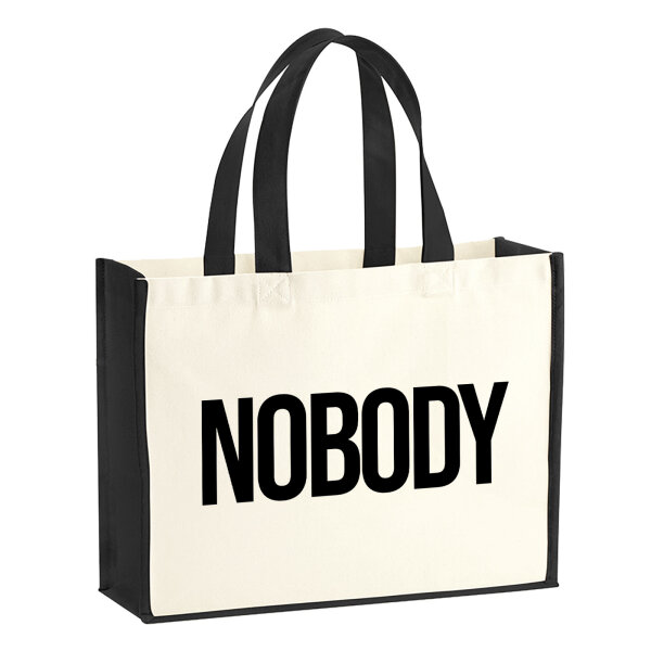 Jutetasche Nobody Schriftzug 21 Liter Black