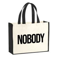 Jutetasche Nobody Schriftzug 21 Liter Black
