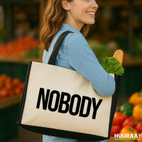 Jutetasche Nobody Schriftzug 21 Liter Black