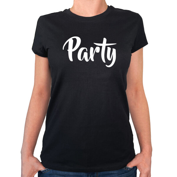 Damen T-Shirt Party Schriftzug Größe XS-XXL