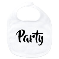 Baby Lätzchen Party Schriftzug