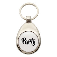 Schlüsselanhänger Party Schriftzug